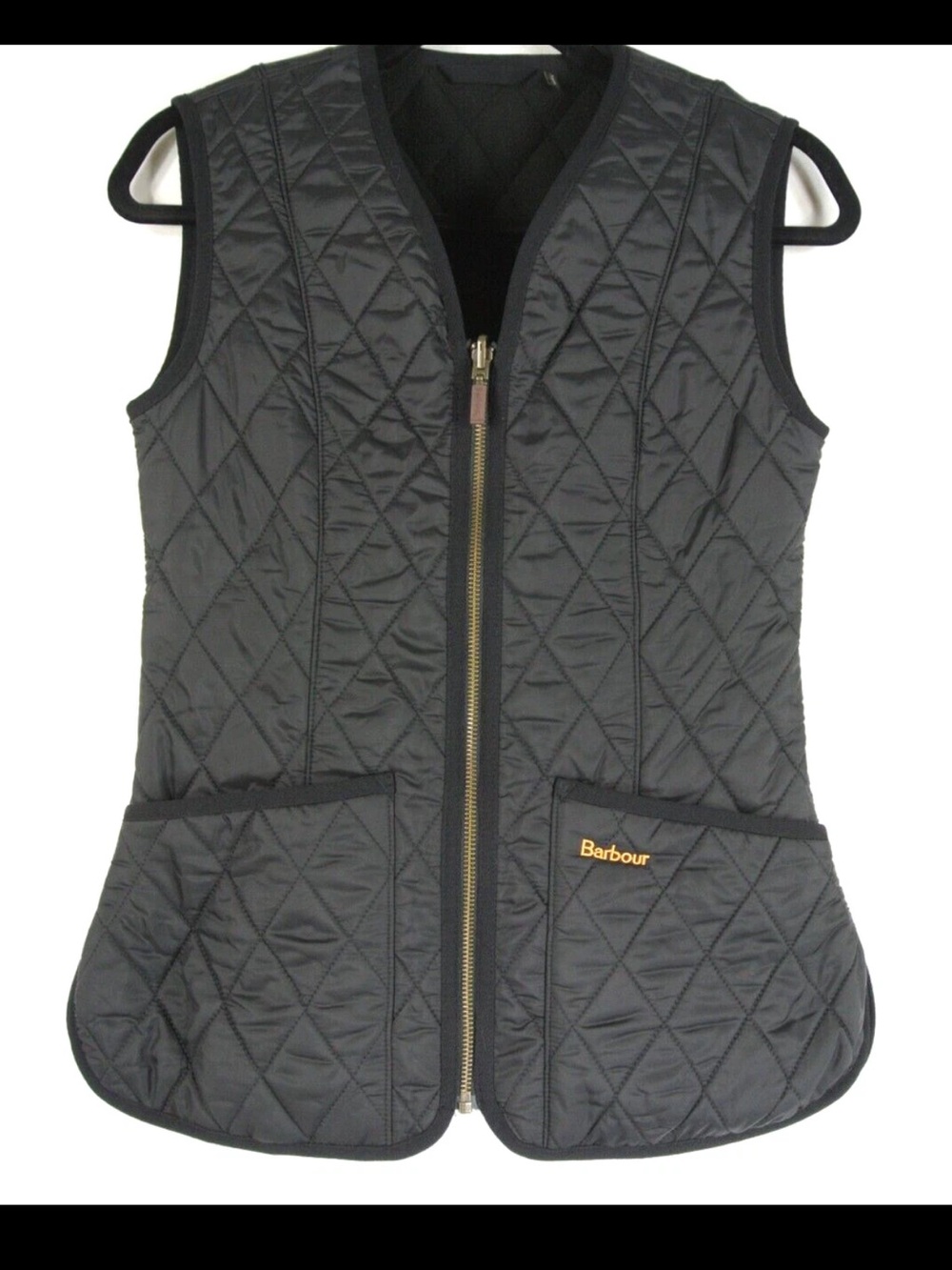 NEW Barbour Women's quilted zip-up gilet vest in Black- Size 6
